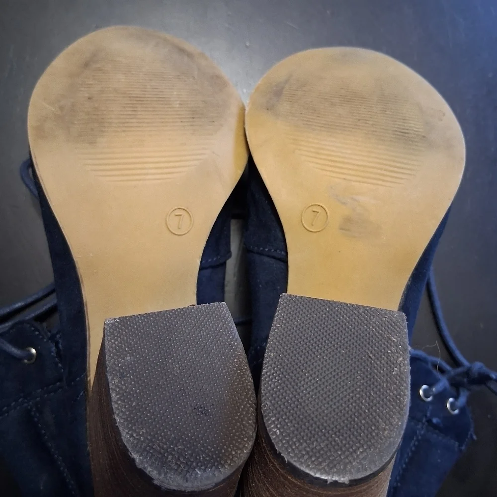 SM New York Blue Suede Boots     Size 7M